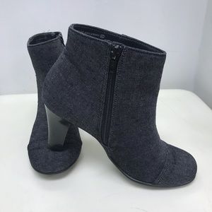Black Denim Ankle Boot Scroll Book Black